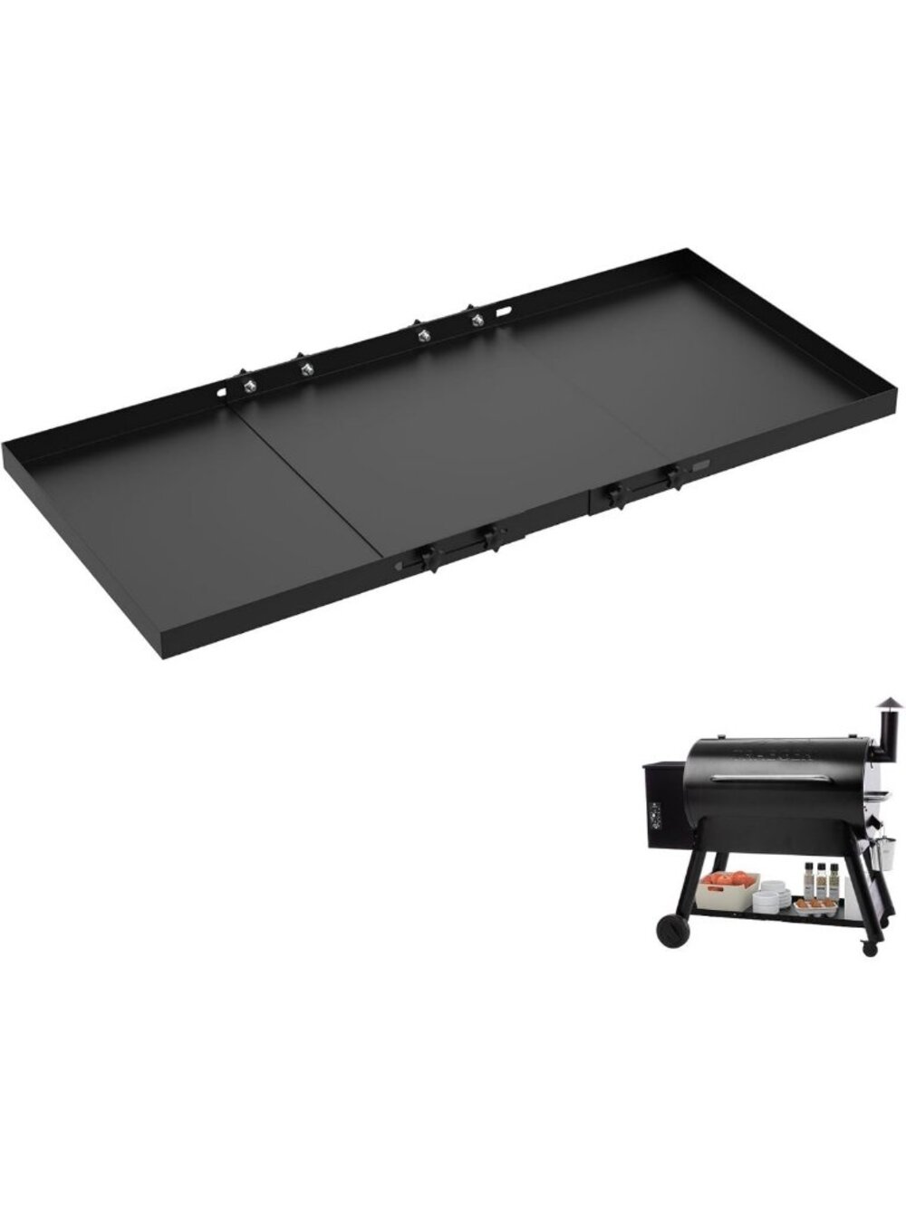 Adjustable Metal Grill Storage Shelf for Traeger Pellet Grills - Extra Storage